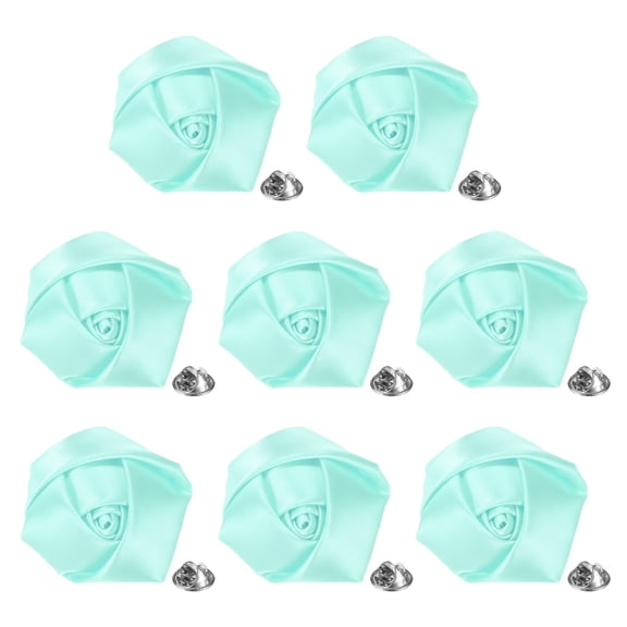 8-Pack Lapel Pin for Men Suits, 1.97" Flower Boutonnieres Brooch [Light Green]