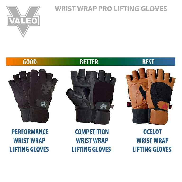 Valeo Competition Wrist Wrap Weight Lifting Gloves with Anti Slip