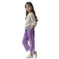 thumbnail image 4 of Juslio Girls Pants Casual Unisex Child With Pockets Smocked High Waist Pant Loose Wide Leg Trousers 4-14 Years Linen Pants, 4 of 7