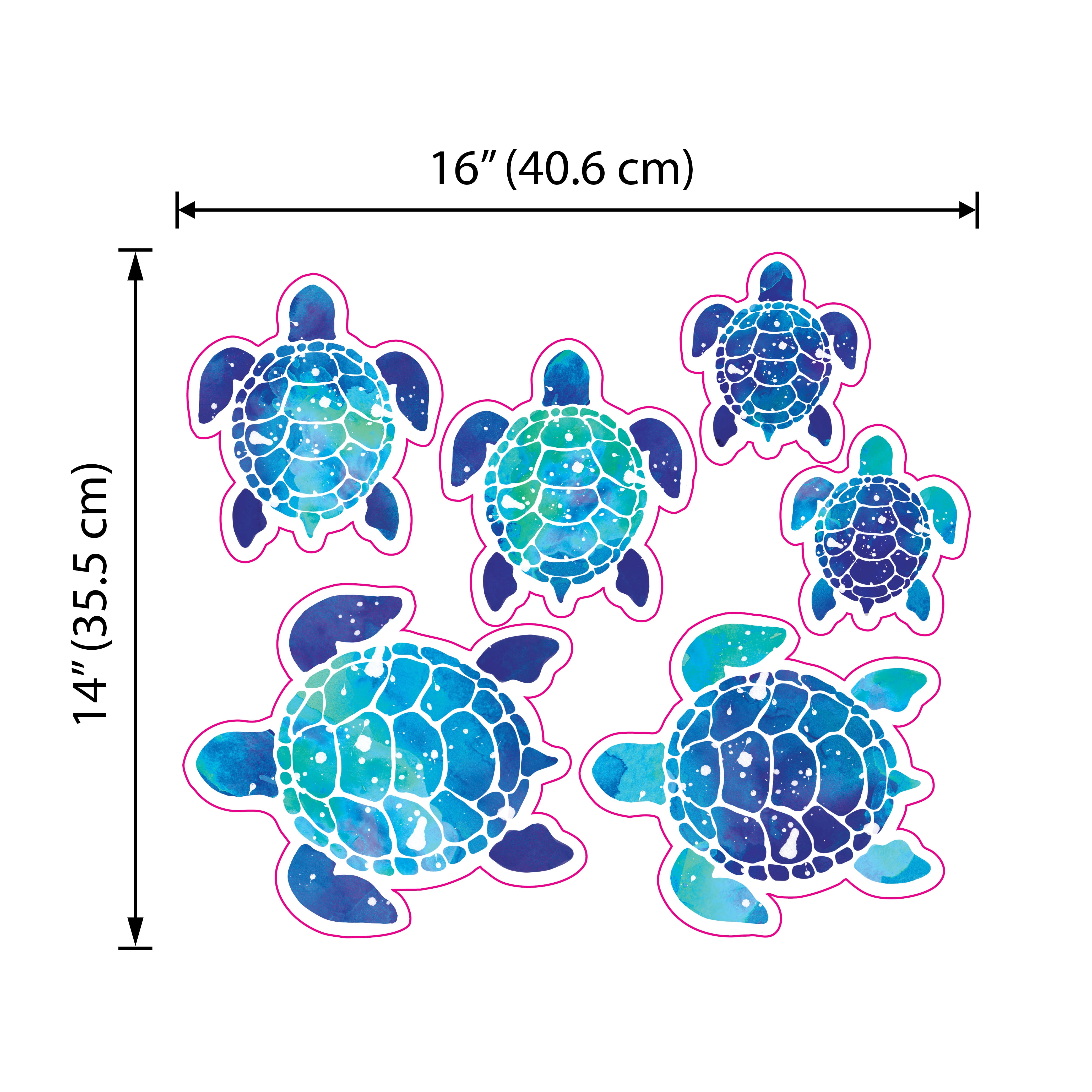 WIRESTER Clear Decal Vinyl Wall Sticker Decoration for Home Office Living Room Wall Bathroom Toilet - Blue Sea Turtles