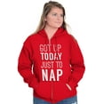 thumbnail image 4 of Got Up Just Nap Sleepy Lazy Geeky Zip Up Hoodie Men's Women's Brisco Brands L, 4 of 6