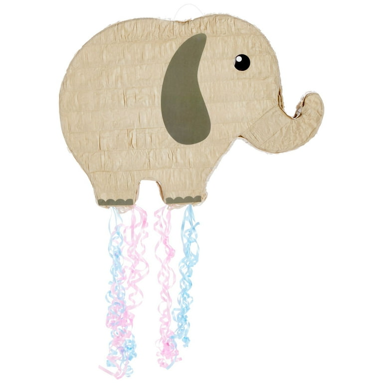 Pull String Elephant Pinata for Birthday Party Supplies, Gender