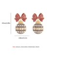thumbnail image 2 of Michellecmm Women Christmas Ball Earrings Cute Bow Glitter Rhinestone Pearl Non-Fading Dangle Earrings Funny Accessories, 2 of 8