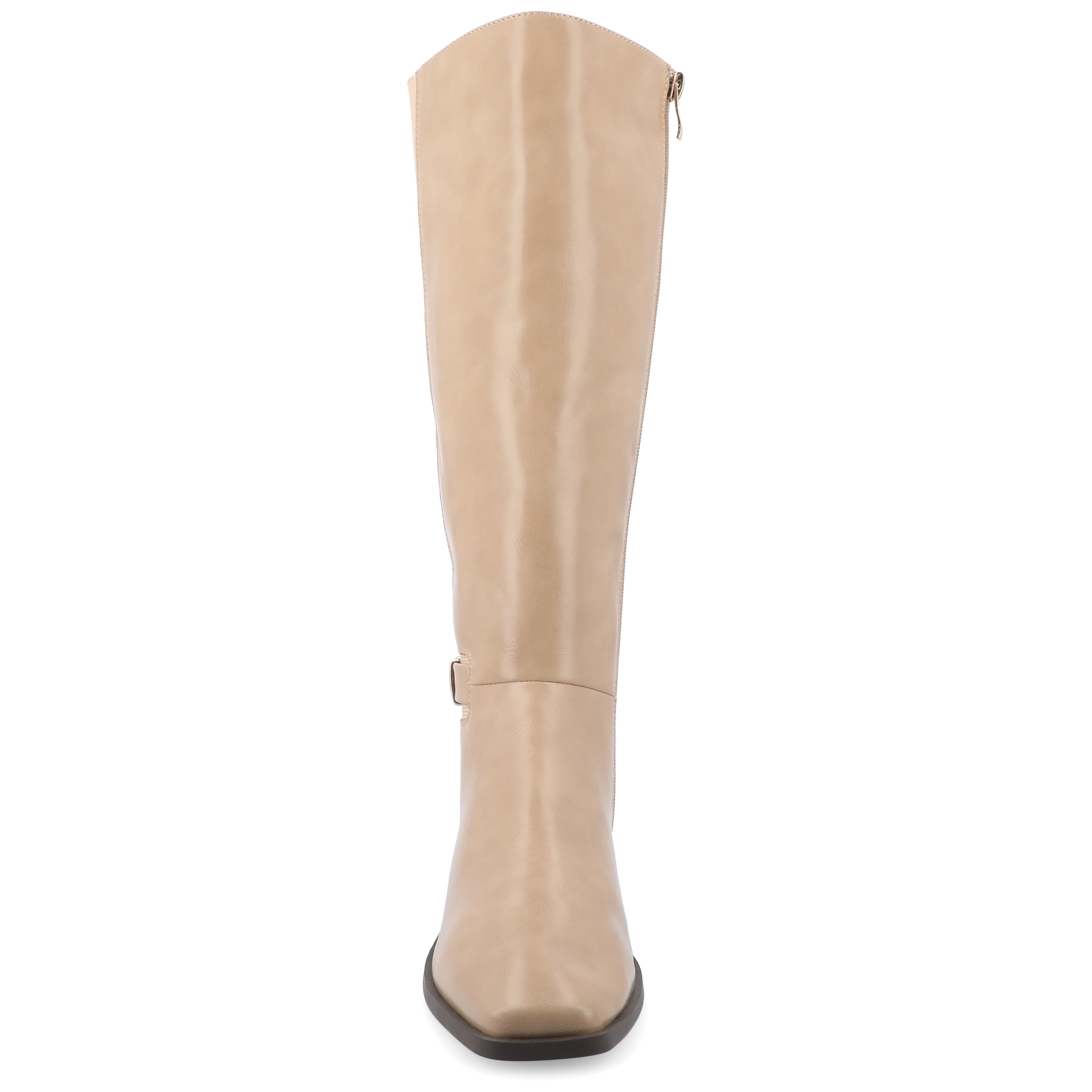 Journee Womens Londyn Stacked Block Heel Square Toe Boots