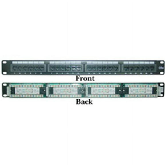 CableWholesale  Rackmount 24 Port Cat 5e Patch Panel  Horizontal  110 Type  568A  568B Compatible  1U
