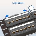 thumbnail image 2 of Patch Panel FGB, 48 puertos, Cat6, 2U, 19 pulgadas, montaje en rack o montaje en pared, 2 of 7