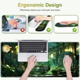 thumbnail image 2 of Large Mouse Pad with Wrist Support 4 in1 Set, XXL Big Game Mousepad + Keyboard Wrist Rest+Mouse Wrist Rest Pad +Coaster Gaming Mat for Women Men Home Office Computer I Green Plants Romantic Rain, 2 of 15