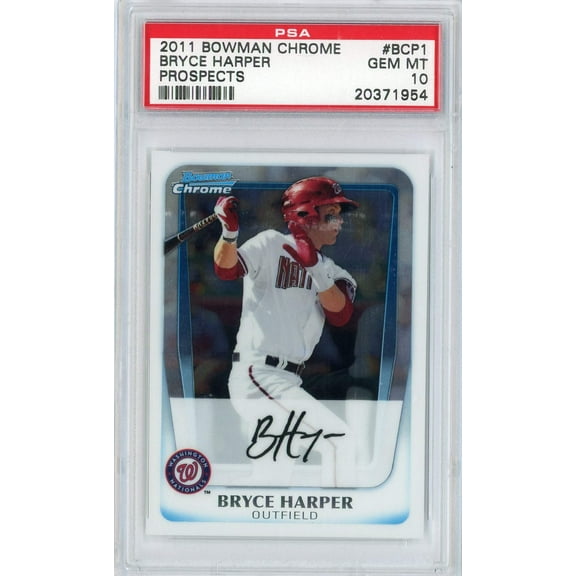 Graded 2011 Bowman Chrome Prospects Bryce Harper #BCP1 Rookie RC Baseball Card PSA 10 Gem Mint