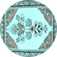 thumbnail image 1 of Ahgly Company Indoor Round Animal Light Blue Traditional Area Rugs, 6' Round, 1 of 4