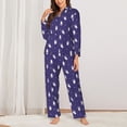 thumbnail image 2 of Yiaed Astronaut Rabbit Print Pajamas Women's Long Sleeve Sleepwear Soft Button Down Loungewear Pjs Lounge Set Nightwear Womens Pajama Pants-Large, 2 of 7