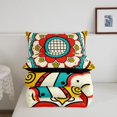 thumbnail image 5 of Erosebridal Yellow Blue Mandala Full Size Comforter Sets,Red White Motif Bedding Comforter Set,3pcs,1 Comforter and 2 Pillowcases,Black Reversible, 5 of 7