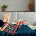 thumbnail image 3 of Abstract Soft Flannel Fleece Throw Blanket, Motherhood Theme Pregnant Woman and Heart, Cozy Plush for Indoor and Outdoor Use, 50" x 70", Night Blue Coral Cream, by Ambesonne, 3 of 5