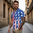 thumbnail image 3 of Aplkyhs Matching Golf Shirts for Couple Blue Patriotic Star Mens Hawaiian Shirt Suitable for Outdoor Sports Mens Shirts Casual Soft and Comfortable Quick Dry Breathable Fabric, 3 of 6