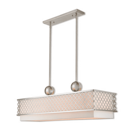 

World of Crystal Vega Island Lighting 13in Brushed Nickel Steel 6-light