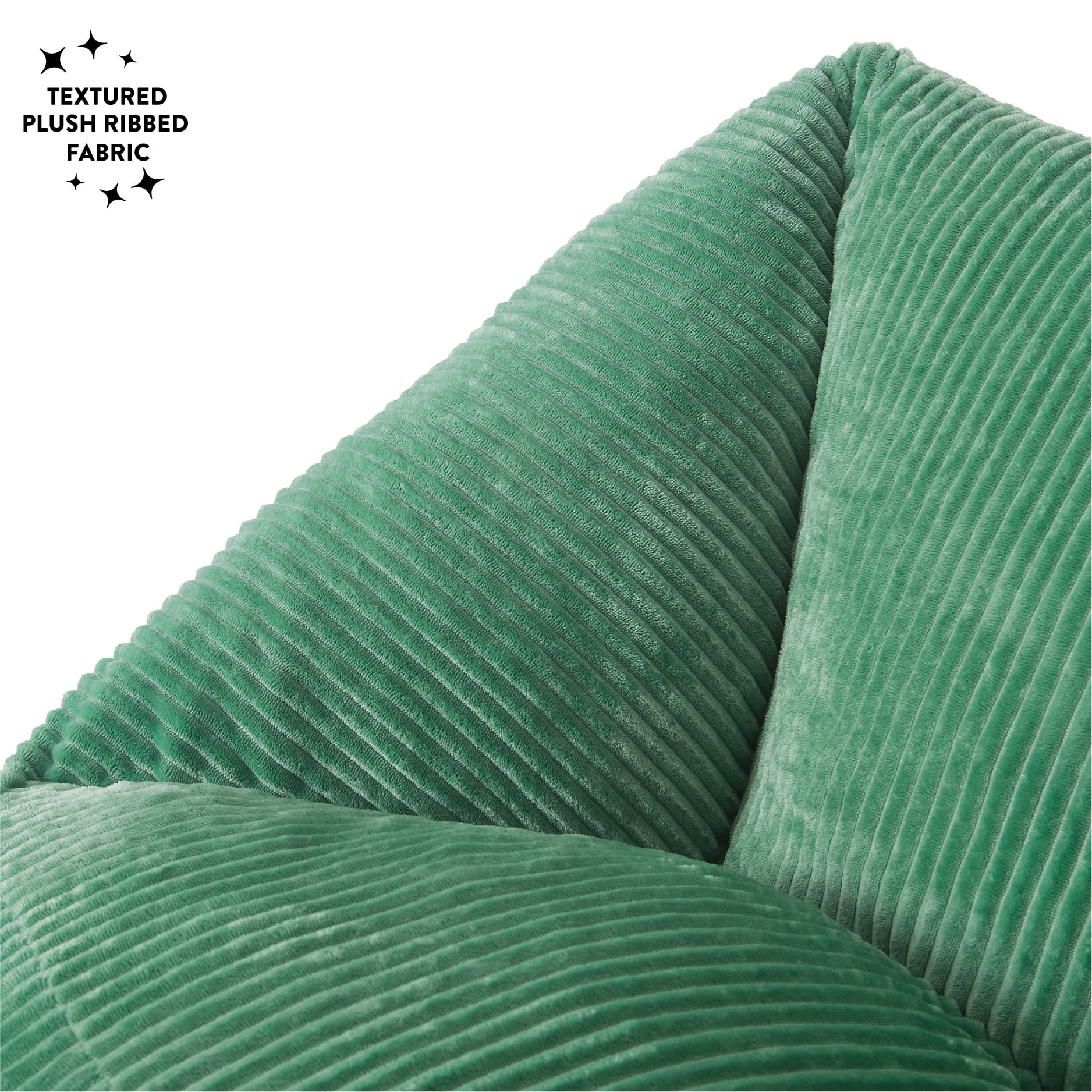 Mainstays by Becky G. & Alejandra Ribbed Plush Compressed Foam Chair, Green