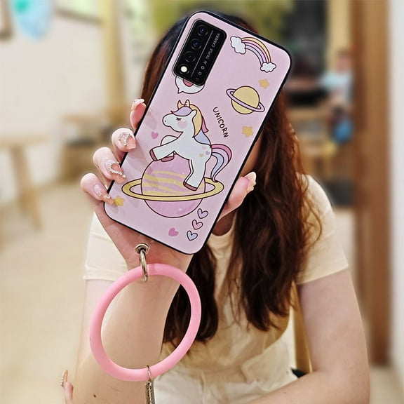 LYM-Phone Case For TCL T-Mobile Revvl V 5G/Revvl V Plus 5G, Dirt-resistant Waterproof Youth Cute Back Cover Ring Personality Bracelet Solid Color Funny Soft Case Protective Anti-knock