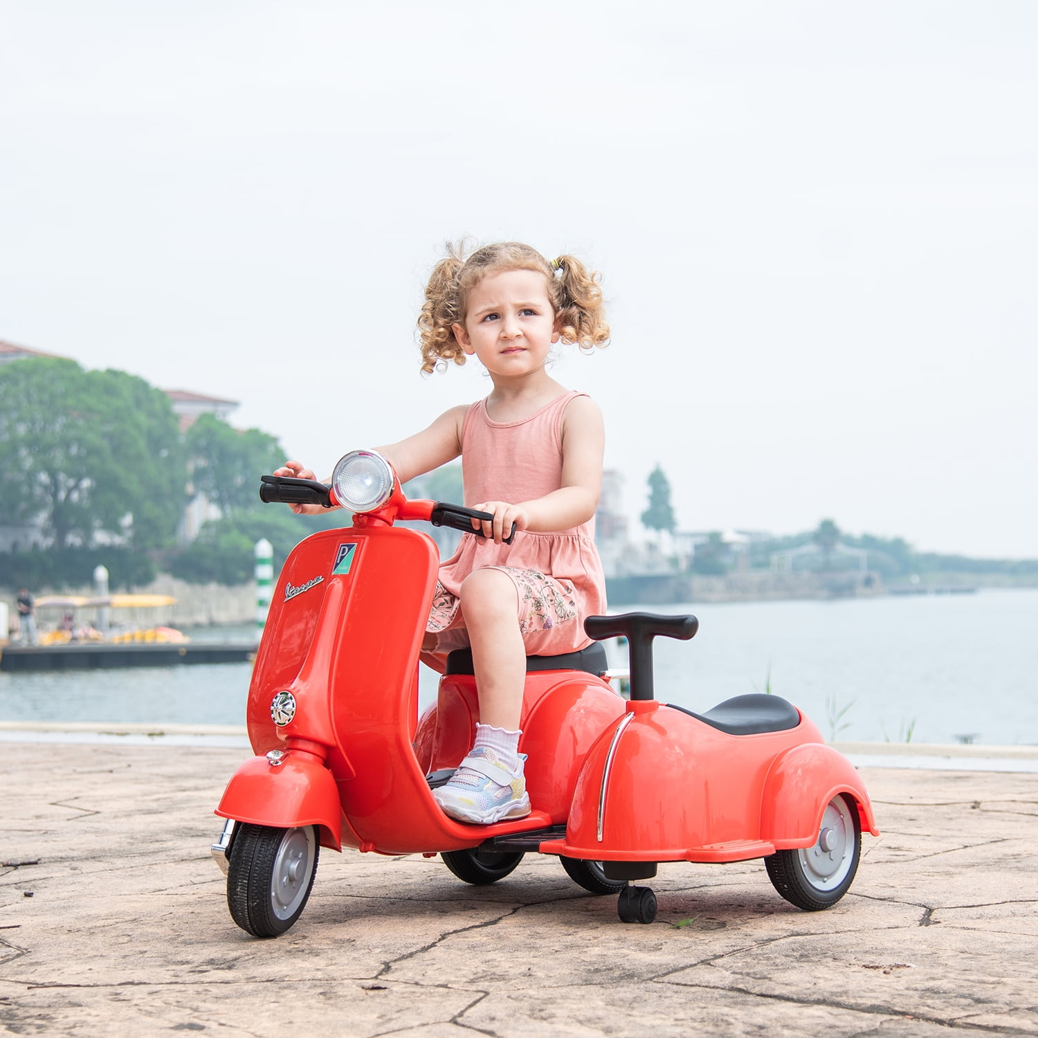 CIPACHO 6V Licensed Vespa Scooter Ride On Motorcycle for Kids, 3-Wheel Electric Kids Car for 3-8, Red CIPACHO 6V Licensed Vespa Scooter Ride On Motorcycle for Kids, 3-Wheel Electric Kids Car for 3-8, Red