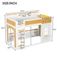 thumbnail image 5 of Noble House Thelma Twin over Twin Bunk Bed, Playhouse Design with Storage Shelves and Window, White and Natural, 5 of 9