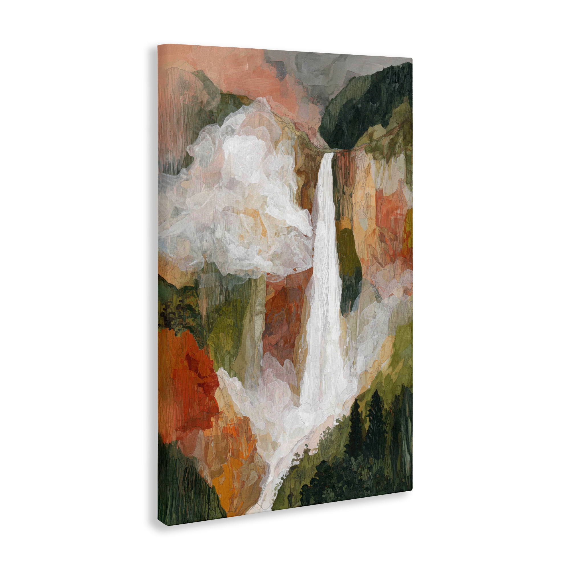 Stupell Industries Mountain Waterfall Landscape Canvas Wall Art, design by Chromatic Storm Studio