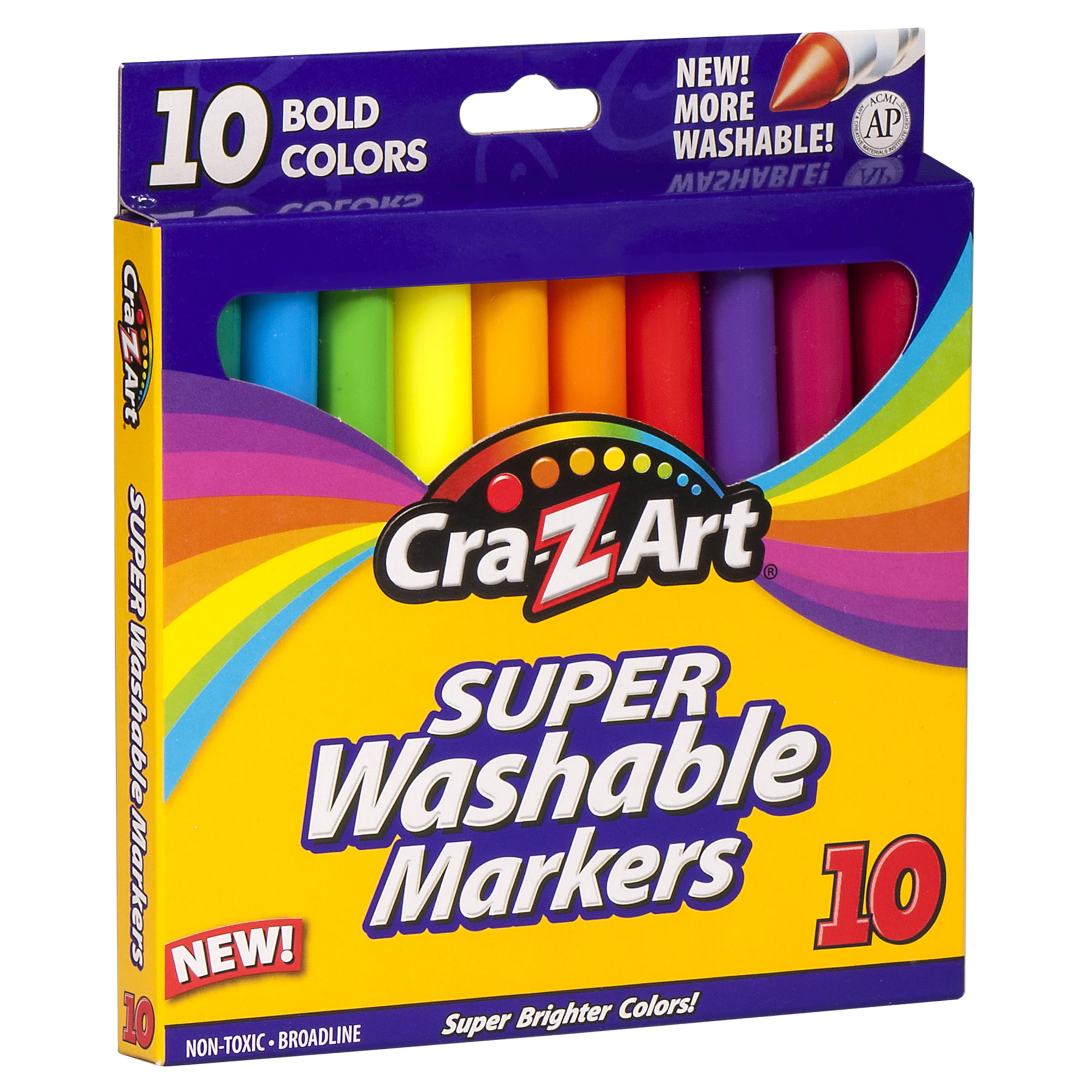 Bek Brands Classic Broad Line Markers 10 ct Nontoxic and Washable 2 Pack Long-Lasting Brilliant Colors 