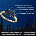 thumbnail image 2 of Gem Stone King 10K Yellow Gold Blue Sapphire Engagement Ring for Women | 2.50 Cttw | Oval 8X6MM | Gemstone September Birthstone | Size 5, 2 of 6