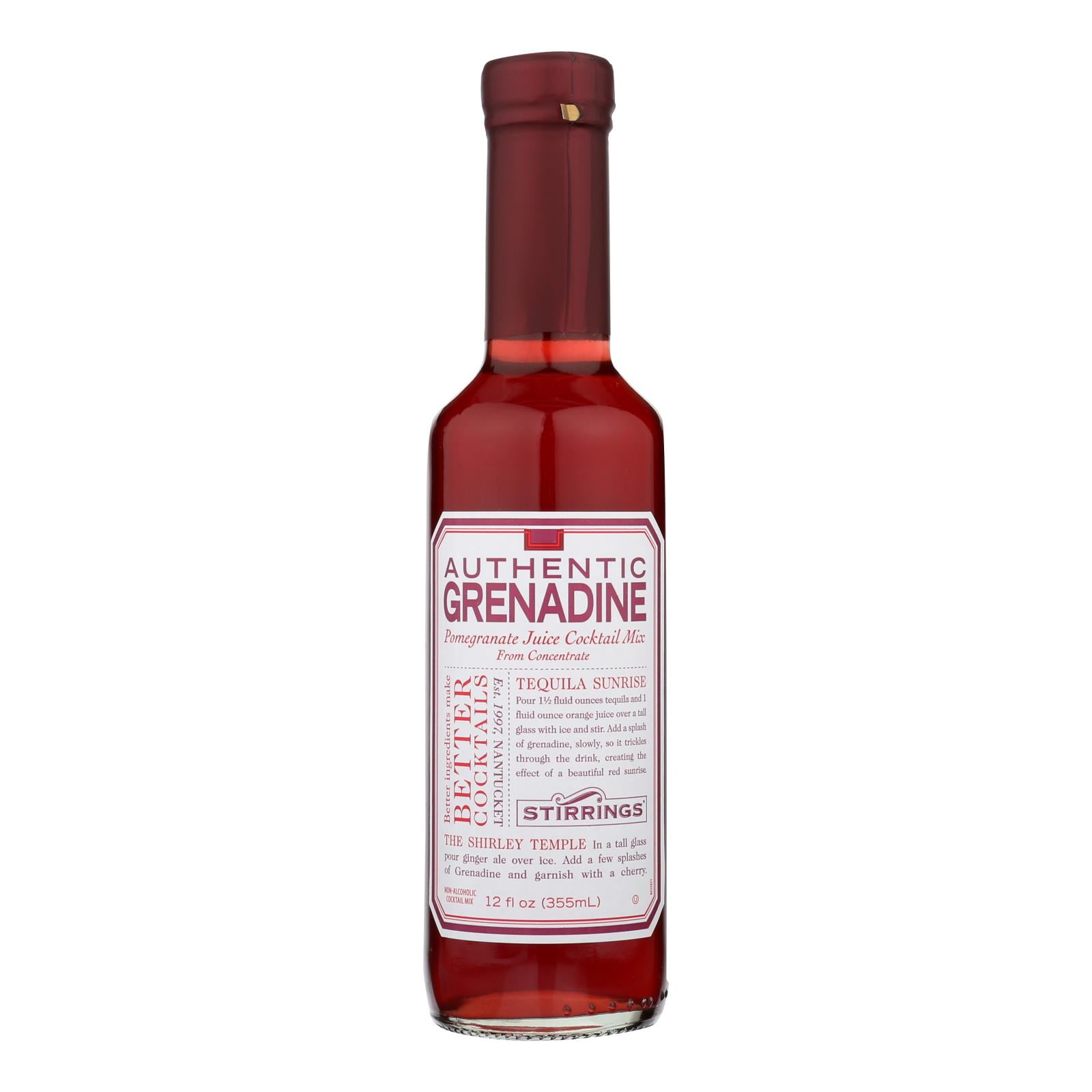 STIRRINGS Kosher, Authentic Grenadine, Cocktail Mix, 12 Fl Oz, 6 Count
