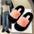 thumbnail image 2 of Women's Fuzzy Open-Toe House Slippers with Memory Foam - Plush Cozy Cute Slipper Indoor/Outdoor Soft Slip On Slides Gifts for Women Mom Her Ladies, 2 of 10