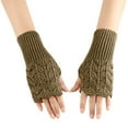 thumbnail image 2 of Lovzfmll Gants Tricotés Sans Doigts pour Femmes, Réchauffe-Bras Motif Cœur, Unisexe Doigts Ouverts, Réchauffe-Poignets pour Temps Froid, Kaki, 2 of 5