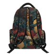 thumbnail image 2 of FUIALDOLG Oriental Tiger & Floral Print Casual School Backpack with Multi-Pocket Lightweight Casual Daypack, Padded Straps 17 Inch Bookbag for Travel Elementary School, 2 of 9