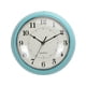 thumbnail image 1 of Instrumentos Reloj de pared analógico retro redondo de metal turquesa, 1 of 6