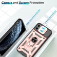 thumbnail image 4 of for iPhone 11 Pro Max Case with HD Screen Protector, Heavy Duty Shockproof with 360° Rotation Metal Kickstand [Military Grade] Protective Case for iPhone 11 Pro Max, Rose Gold, 4 of 15
