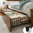 thumbnail image 2 of Romorgniz King Bed Frame with 4 Storage Drawers Platform Metal Bed Frame with Storage Headboard & LED & Charge Station, Brown, 2 of 8