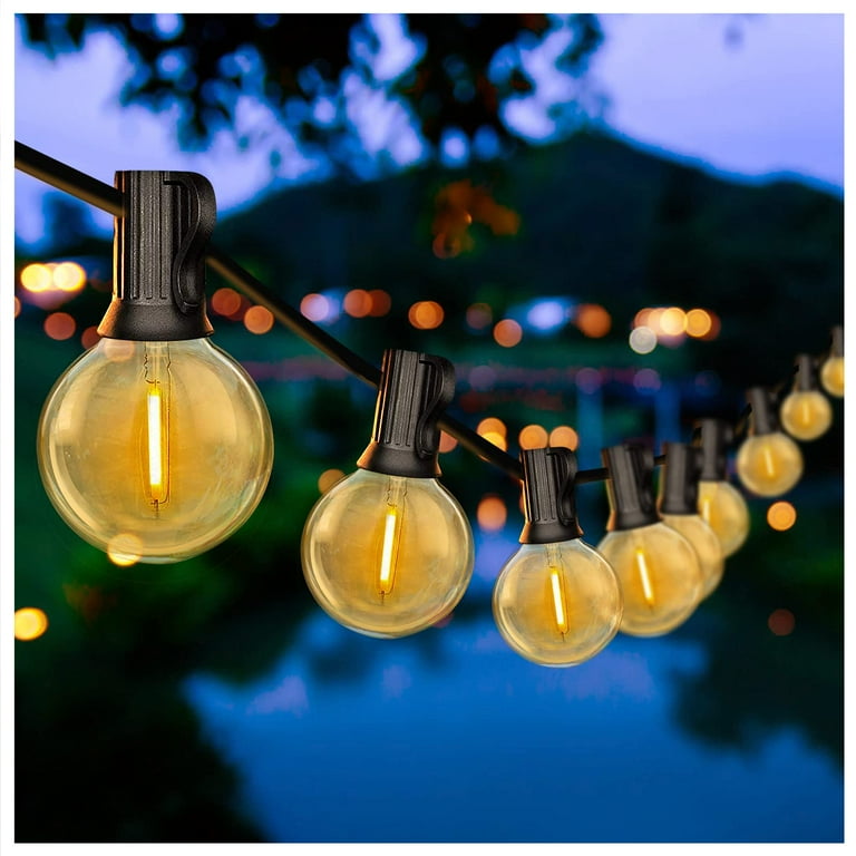 DAYBETTER 50ft Outdoor String Lights,15W G40 E12 Globe Patio Lights with Edison Vintage Bulbs,Waterproof Connectable Hanging Lights for Backyard,Porch,Balcony,Party Walmart.com