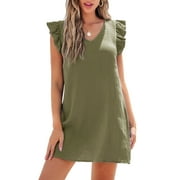 CUPSHE Women's Green Flutter Sleeve Mini Dress, Size S-XL