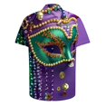 thumbnail image 4 of BiZtdJrK Back To School Sales Mardi Gras Shirt for Men, Loose Fit Short Sleeve Button Up Bowling Shirts Casual Lapel Tropical Shirt Big and Tall Vacation Beach Tops Multicolor XL, 4 of 6