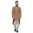 thumbnail image 1 of Atasi Cotton Slub Printed Fashion For Men Asymmetric Button Down Kurta For Men, 1 of 5