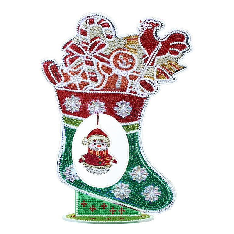 YFMHA Handmade Rhinestone Desk Ornaments Luminous Christmas DIY Diamond  Painting Kit 