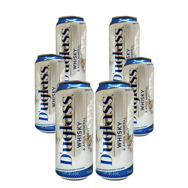 Six Pack Whisky Duglass Light y Sparkling Water Lata 473 Ml Duglass Light