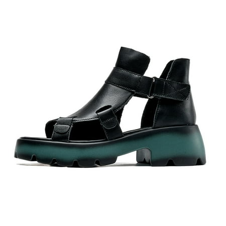 

Women‘s Platform Open Toe Sandals Cut Out Solid Color Casual Sandals Women‘s Hook And Loop Fastener Shoes