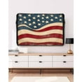 thumbnail image 5 of Vintage American Flag Outdoor TV Cover 40 to 43 Inch Weatherproof, Blue Red White Star US Flag 600D Oxford TV Covers with Waterproof Zipper, Outside Flat TV Screen Protector Size 40"W x 25"H x 4.5"D, 5 of 7