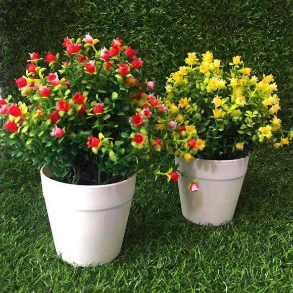Artificial Flower Grass Plant Pot Bonsai Home Balcony Furniture Desktop Decor
