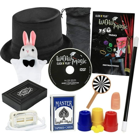 Click N' Play Rabbit And Hat Magic Trick Set For Kids, Over 150 Tricks, Manual and DVD