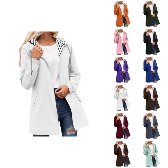 Women's Lightweight Waterproof Hiking Windbreaker Jacket with Hood, Striped Pockets & Lined Anorak Coat for Trekking, Travel, and Outdoor Rain Protection