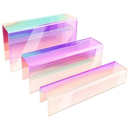 

Wowspeed 3pcs Iridescent Acrylic Display Risers | Large Rainbow Acrylic Stand | Acrylic Risers for Cupcake Dessert Candy Bar Perfume Display
