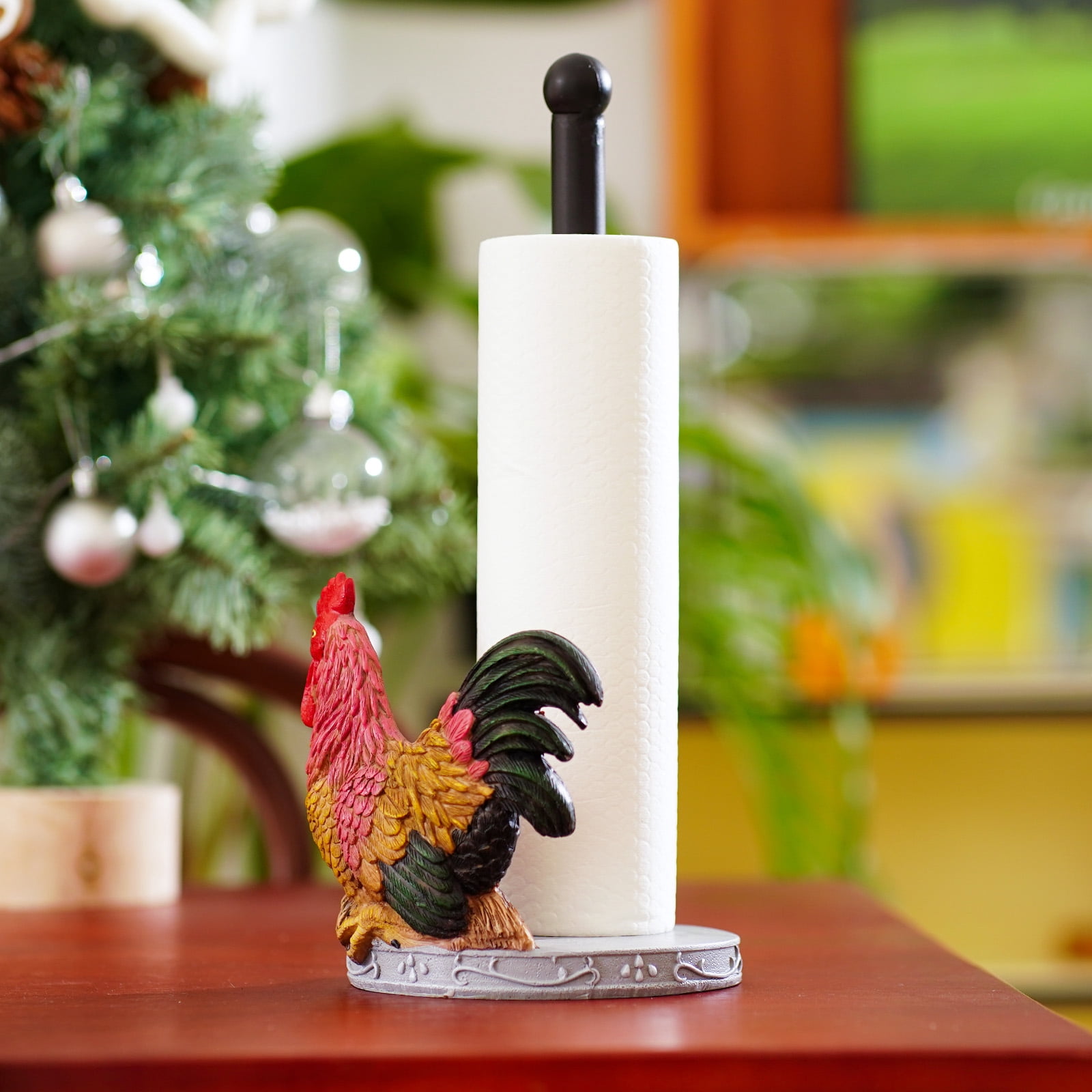 Rooster Kitchen Paper Towel Holder - Resin Farmhouse Towel Stand for Countertops，Decor Accessories for  Kitchen