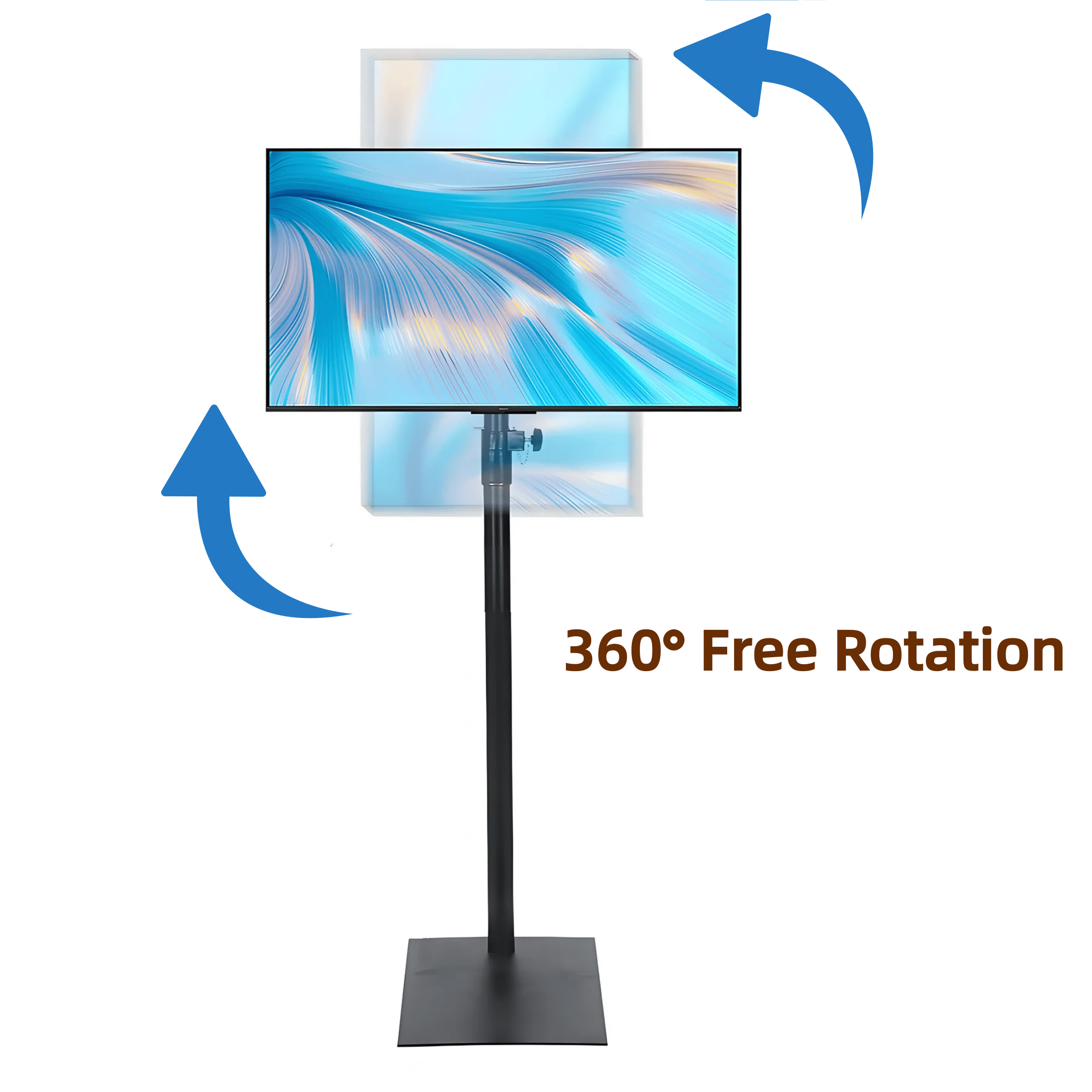 Petoto Floor TV Stand with Mount Swivel for 14 to 42 inch TVs up to 55 lbs, Height Adjustable