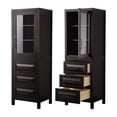 thumbnail image 3 of Daria Linen Tower in Dark Espresso with Matte Black Trim, Shelved Cabinet Storage, and 3 Drawers, 3 of 3