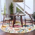 thumbnail image 4 of Spring Botanical Round Area&nbsp;Rug 8ft Rustic Farmhouse Leaves Flowers Watercolor Mushroom Non-Slip&nbsp;Washable Circle Rugs Soft Felt Indoor Floor Mat for Bedroom Kitchen Living Room Bathroom, 4 of 9