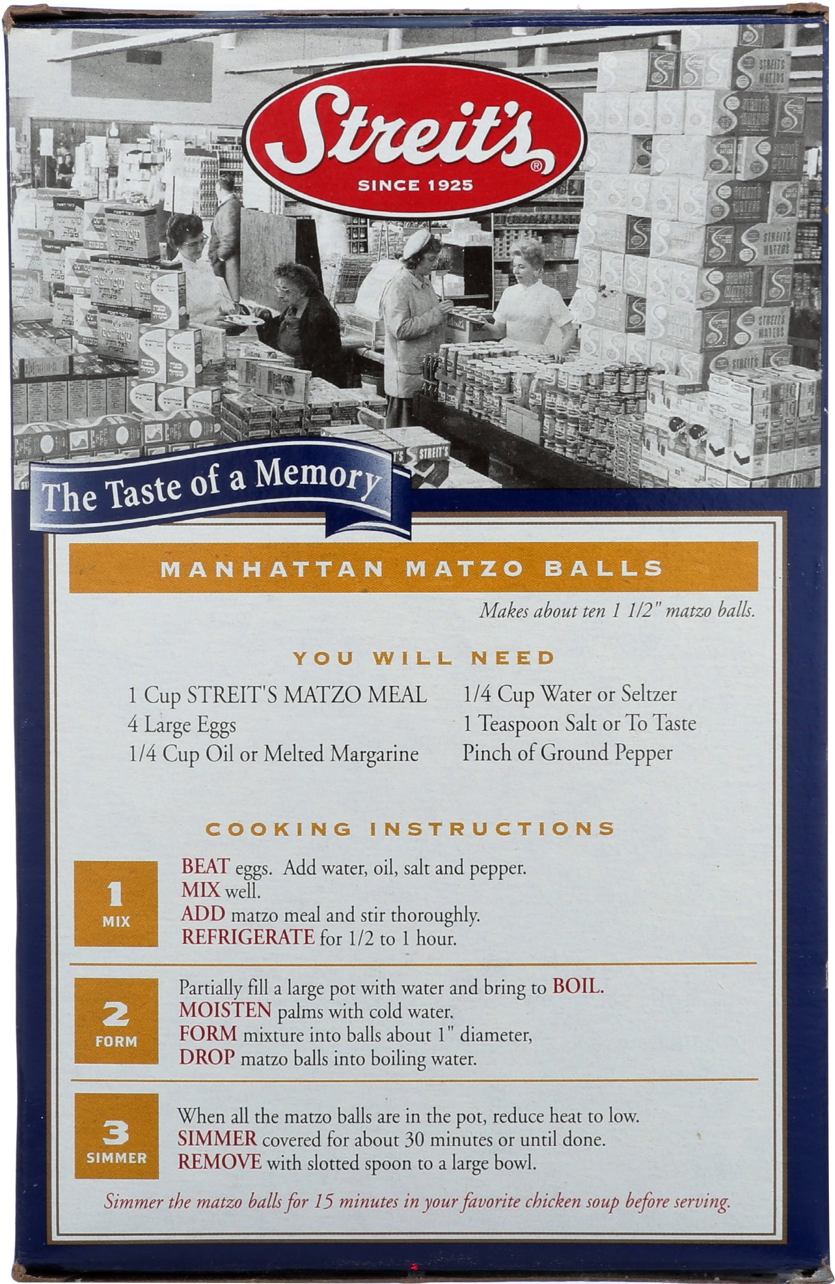 Pack of 18, Streits Unsalted Matzo Meal, 12 oz