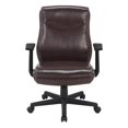 thumbnail image 4 of Mid-Back Managers Office Chair with Flip Up Arms in Chocolate Faux Leather, 4 of 11